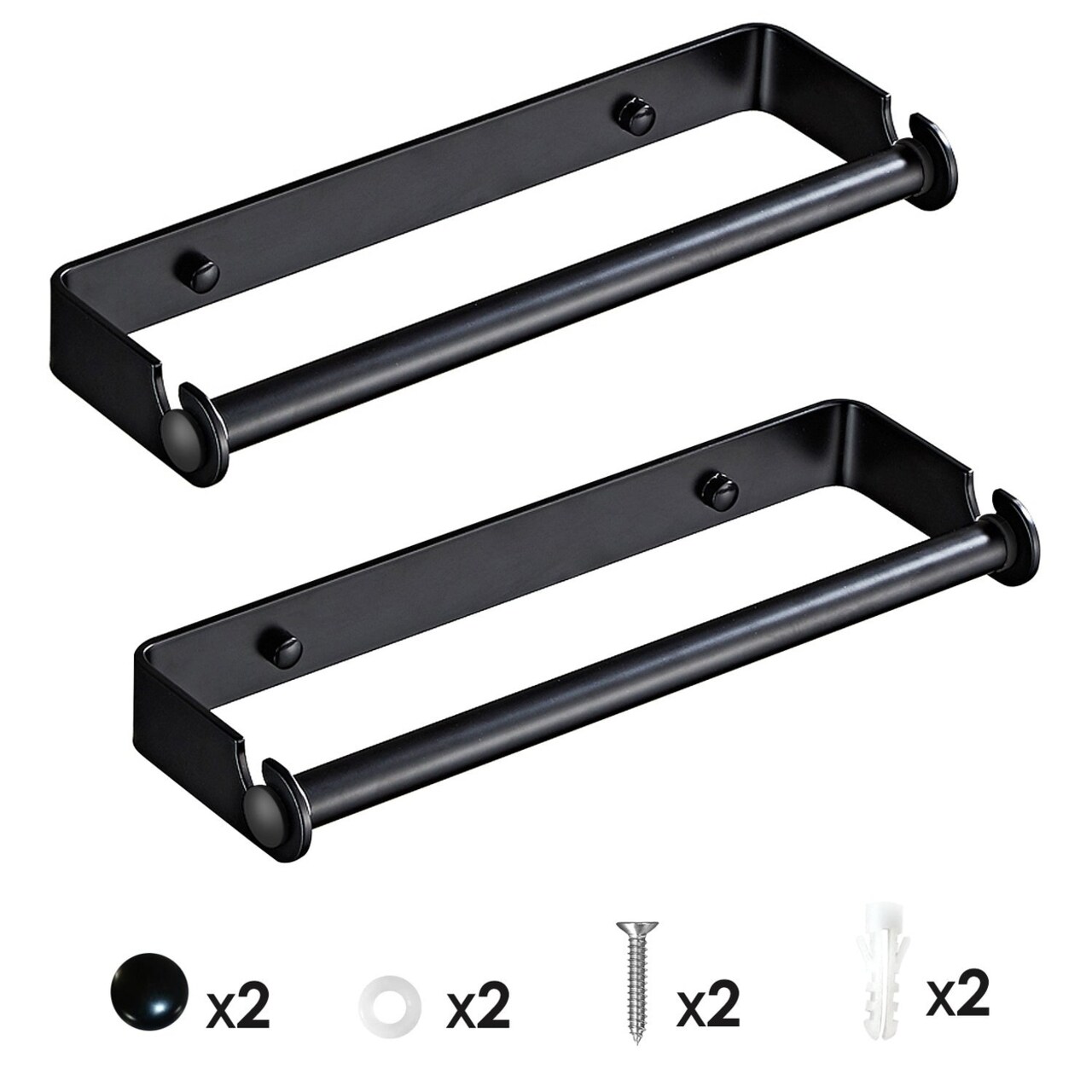 2 Pack Wall Mounted Paper Towel Holder Under Cabinet Paper Towel Rack For Bathroom Kitchen Pantry Sink Balcony Aluminum